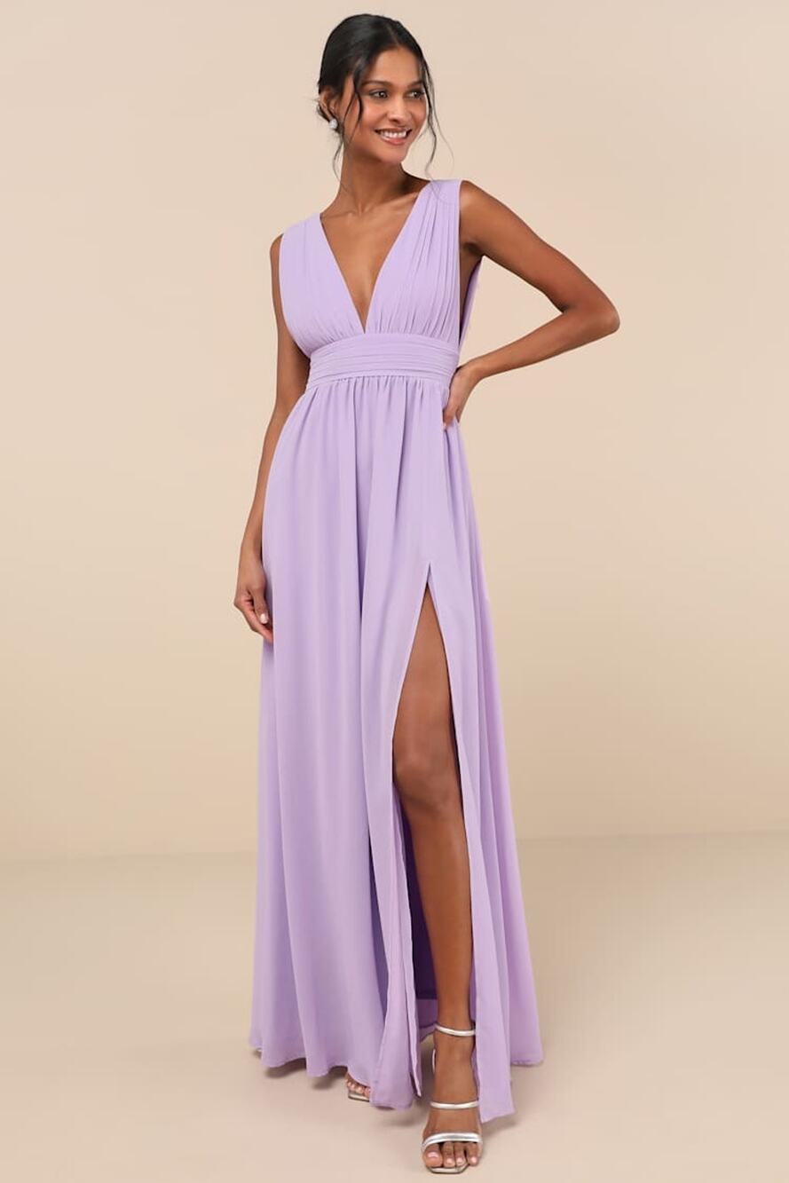 NWT Lulus Heavenly Hues Lavender Maxi Dress Wedding Bridesmaid Gala Banquet M